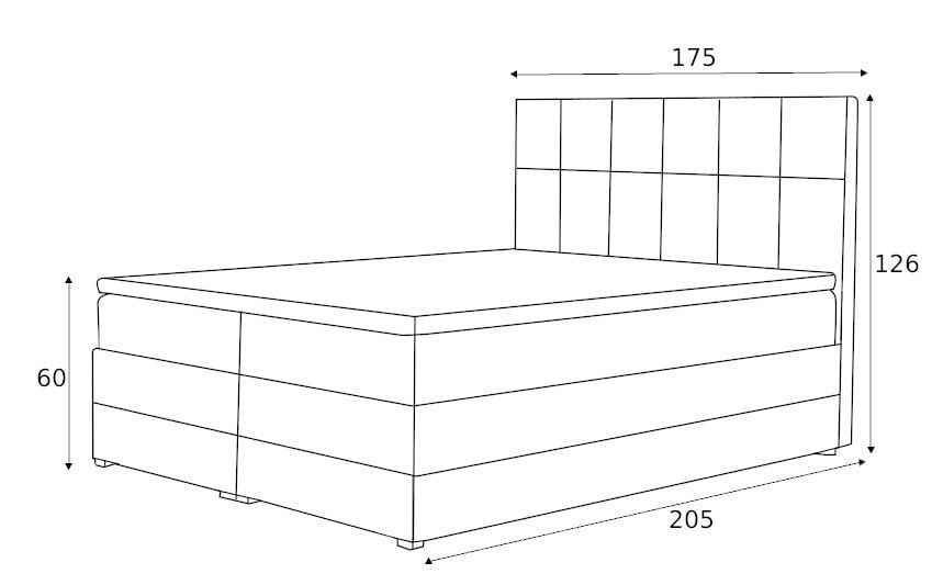Фото: Континентальне ліжко Damaco 160 boxspring Bogart 175x126x205 (DAMACO_160) 158064 купити в інтернет-магазині mebishop.com.ua