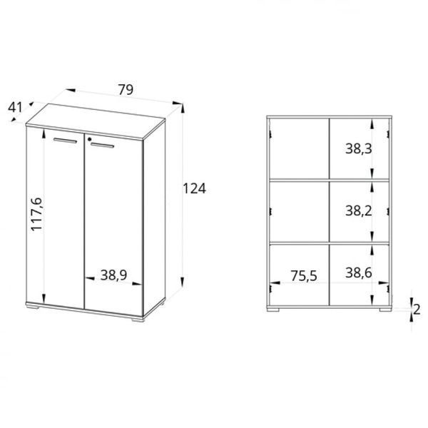 Фото: Тумба Optimal ML Meble 79x124x41 (OPTI_08) 006845 купити в інтернет-магазині mebishop.com.ua