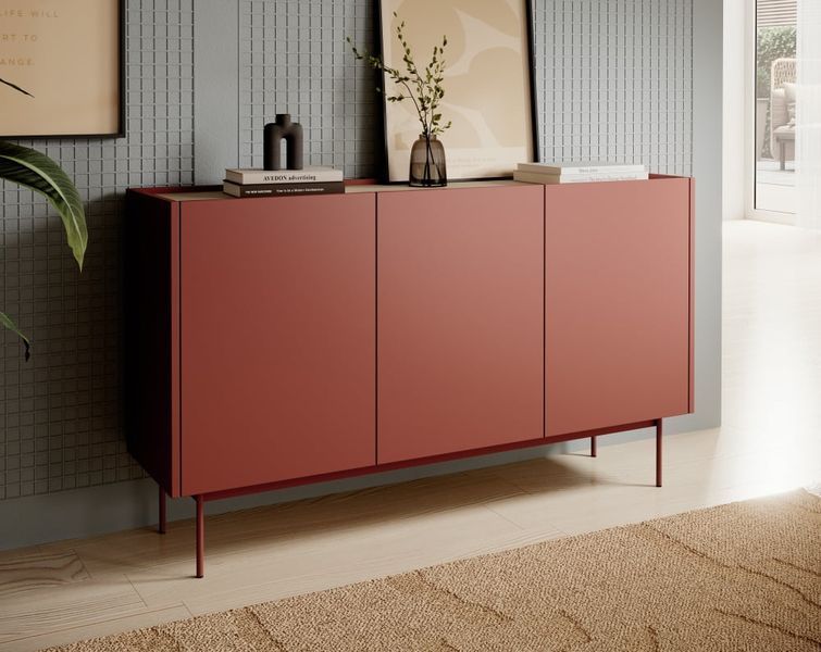 Фото: Червоний комод Color Meble Piaski 144x83x37 (KOMODA K-144-Color-RED) 168998 купити в інтернет-магазині mebishop.com.ua