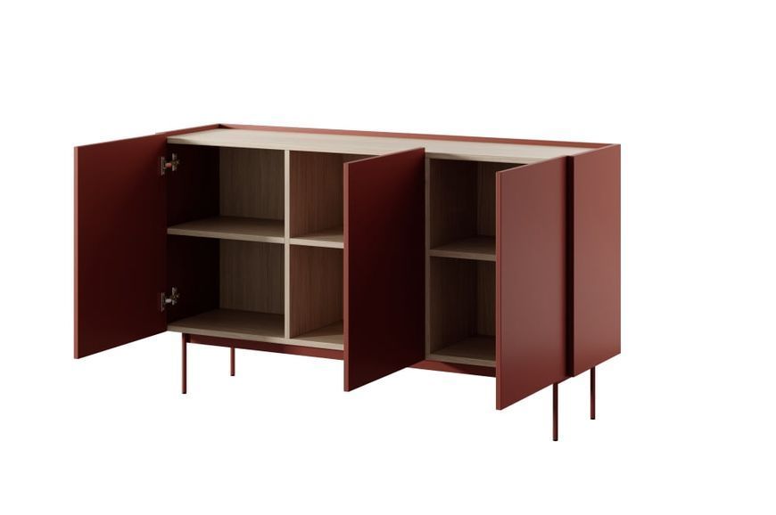 Фото: Червоний комод Color Meble Piaski 144x83x37 (KOMODA K-144-Color-RED) 168998 купити в інтернет-магазині mebishop.com.ua