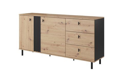 Фото: Дводверний комод Madis з шухлядами для вітальні Meble Laski 165,1x82,2x40 (MADIS_KOM_2D3S) 113984 купити в інтернет-магазині mebishop.com.ua