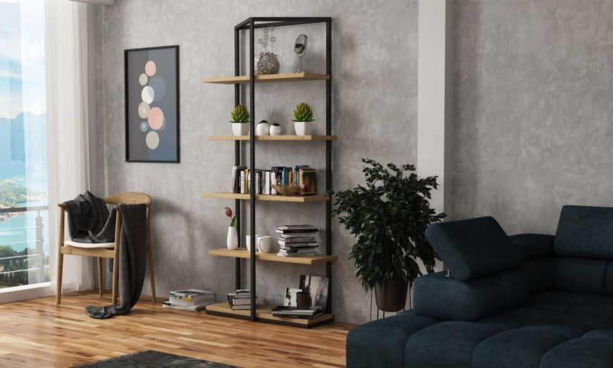 Фото: Відкритий стелаж Wiso Wersal 80x180x30 (WISO-CZARNY) 144362 купити в інтернет-магазині mebishop.com.ua