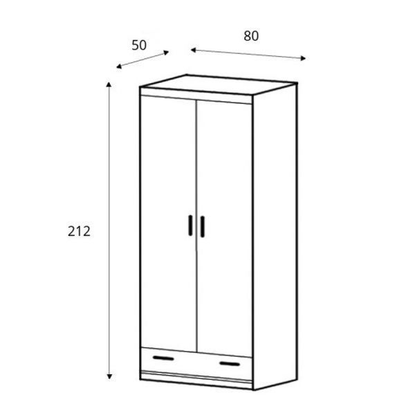 Фото: Шафа Mega Meblar 80x212x50 (MEGA_4) 004307 купити в інтернет-магазині mebishop.com.ua