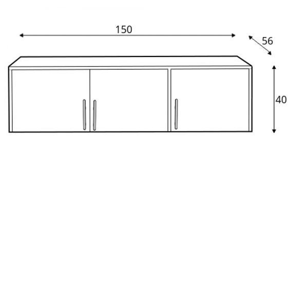 Фото: Антресоль до шафи Smart 150 Meblar 150x40x56 (SRN2) 127563 купити в інтернет-магазині mebishop.com.ua